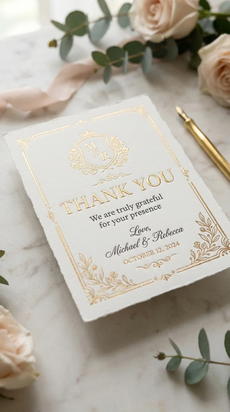Gold Foil Thank You Card