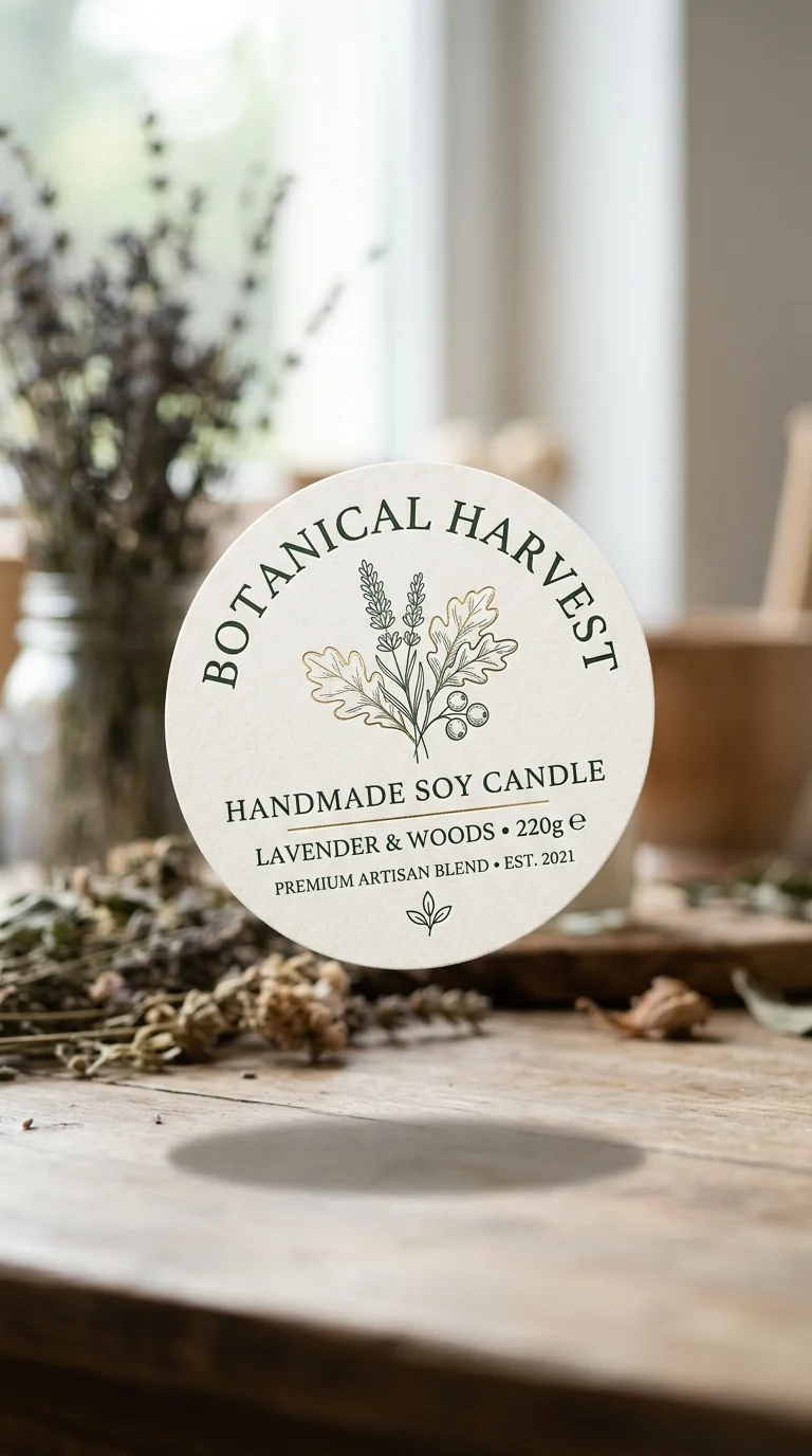 Round Botanical Product Label